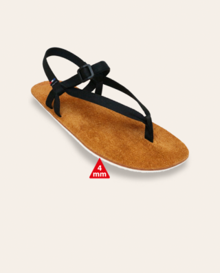 Couleur Tong - Sandales Cuir PIED NU Marron