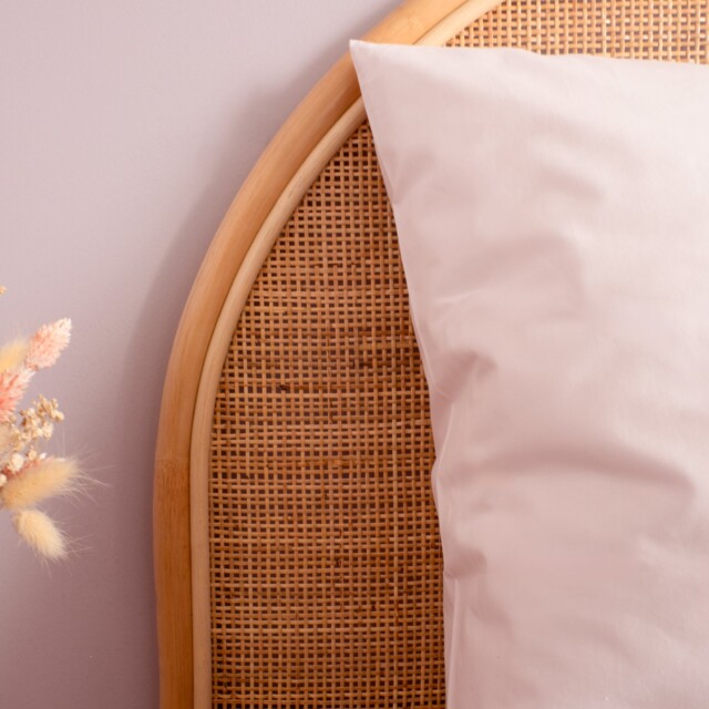 Dejorine - Taies d'oreiller X2 en Percale de coton - Rose poudré