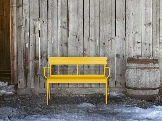 FERMOB - Banc avec dossier et accoudoirs FERMOB Luxembourg 2 places en métal - 26 coloris