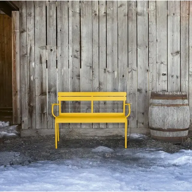 Fermob - Banc avec dossier et accoudoirs FERMOB Luxembourg 2 places en métal – 26 coloris