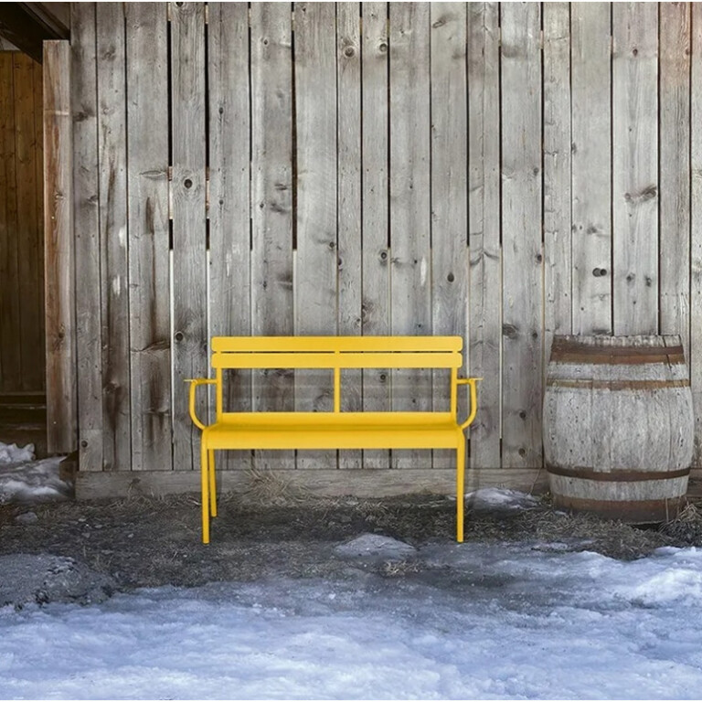 FERMOB - Banc avec dossier et accoudoirs FERMOB Luxembourg 2 places en métal - 26 coloris
