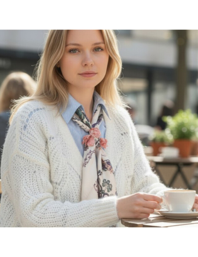 L’atelier de Patricia - Accessoires Bijoux pour foulard – Fleurissants Rouge