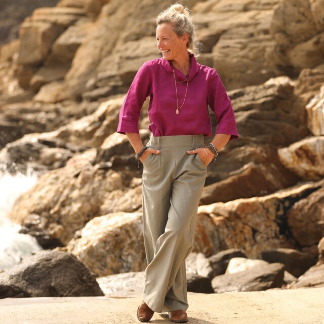 Quintessence - Blouse Catherine en lin bougainvillier