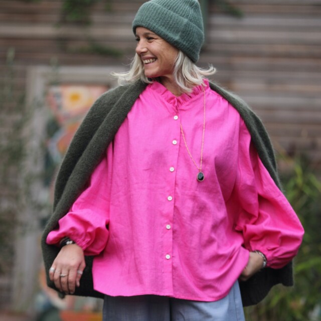 Quintessence - Blouse Miléna - lin fushia