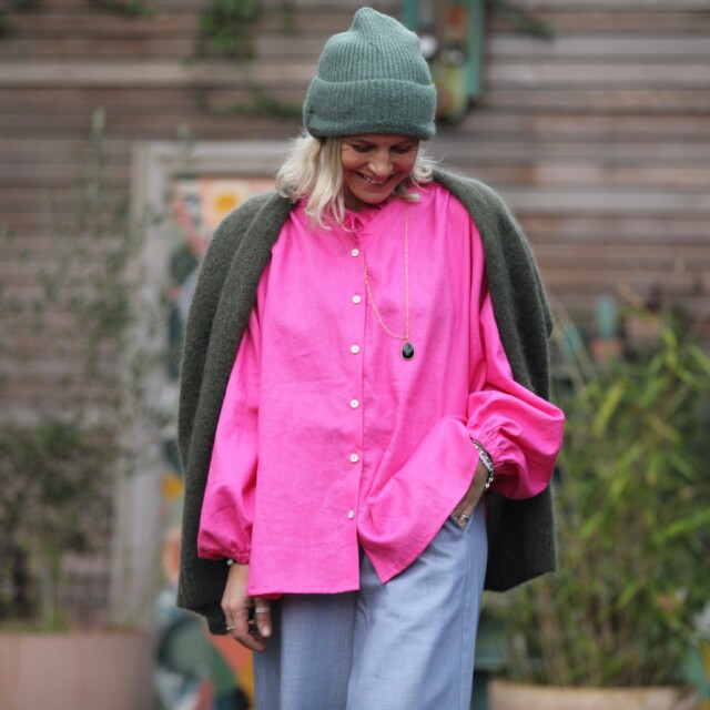 Quintessence - Blouse Miléna - lin fushia