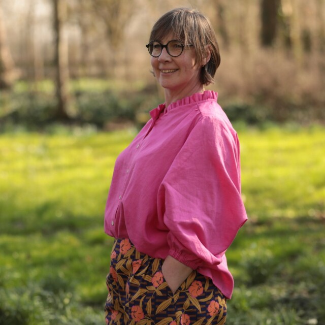 Quintessence - Blouse Miléna - lin fushia