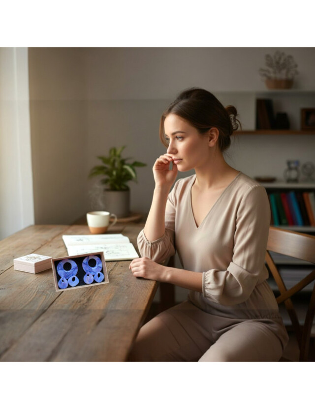 L’atelier de Patricia - Boucles d’oreilles interchangeable – Set printemps bleu violet Couleurs violet et bleu