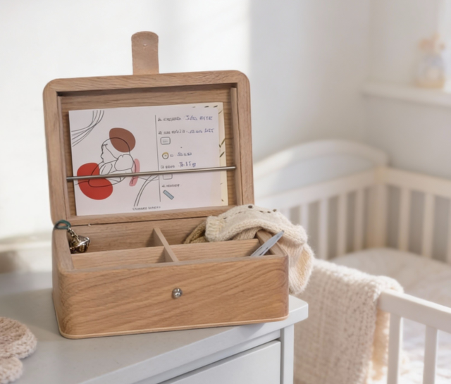 Manufacture Jacquemin - Coffret de naissance en bois personnalisable