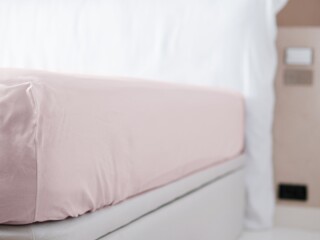 DEJORINE - Drap housse en Percale de coton  Rose poudré