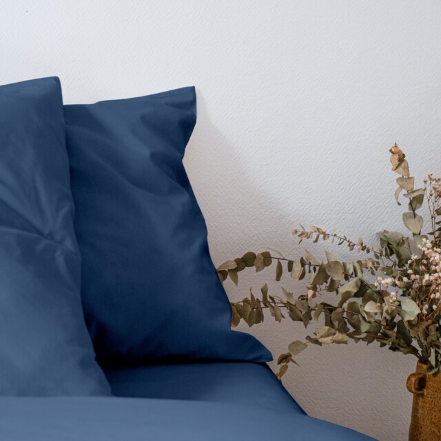 Dejorine - Parure de lit en Percale de coton - Bleu marine