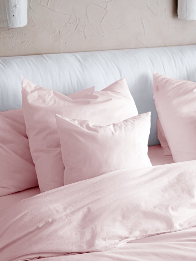 Dejorine - Parure de lit en Percale de coton - Rose poudré