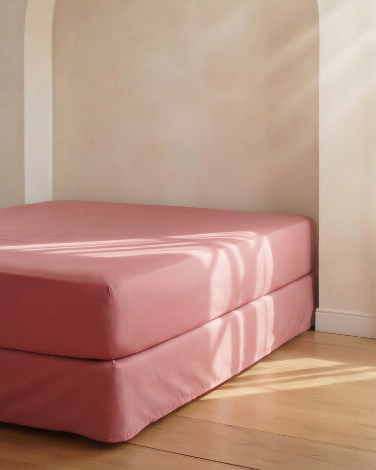 Dejorine - Drap housse en Percale de coton - Vieux rose