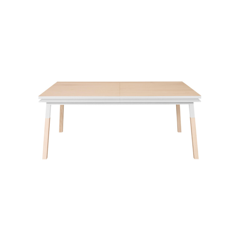 MON PETIT MEUBLE FRANÇAIS - Table blanche rectangulaire ÉGÉE bois massif - finition "culottes courtes"