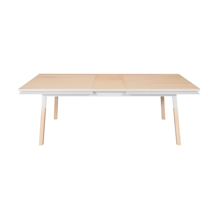 MON PETIT MEUBLE FRANÇAIS - Table blanche rectangulaire ÉGÉE bois massif - finition "culottes courtes"