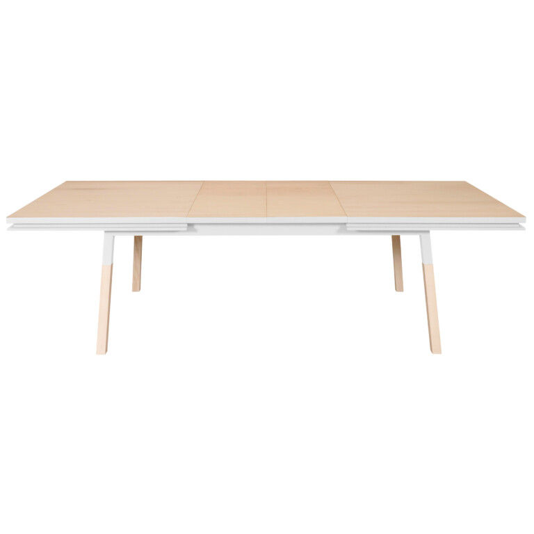 MON PETIT MEUBLE FRANÇAIS - Table blanche rectangulaire ÉGÉE bois massif - finition "culottes courtes"