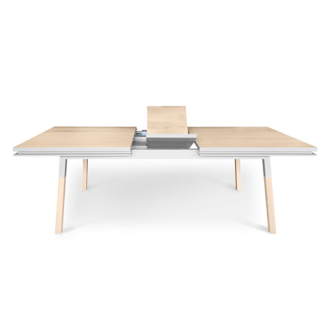 MON PETIT MEUBLE FRANÇAIS - Table blanche rectangulaire ÉGÉE bois massif - finition "culottes courtes"