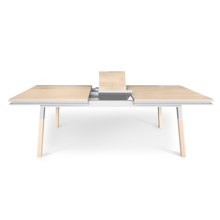 MON PETIT MEUBLE FRANÇAIS - Table blanche rectangulaire ÉGÉE bois massif - finition "culottes courtes"