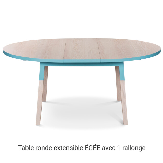 MON PETIT MEUBLE FRANÇAIS - Table ronde extensible en bois massif ÉGÉE - 11 couleurs