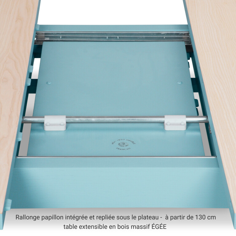 MON PETIT MEUBLE FRANÇAIS - Table ronde extensible bois massif ÉGÉE • rallonge intégrée • Ø 130 à 150 cm