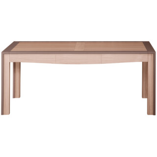 Mon Petit Meuble Français - Table en bois massif rectangulaire extensible STELLA –  chêne naturel & kenya