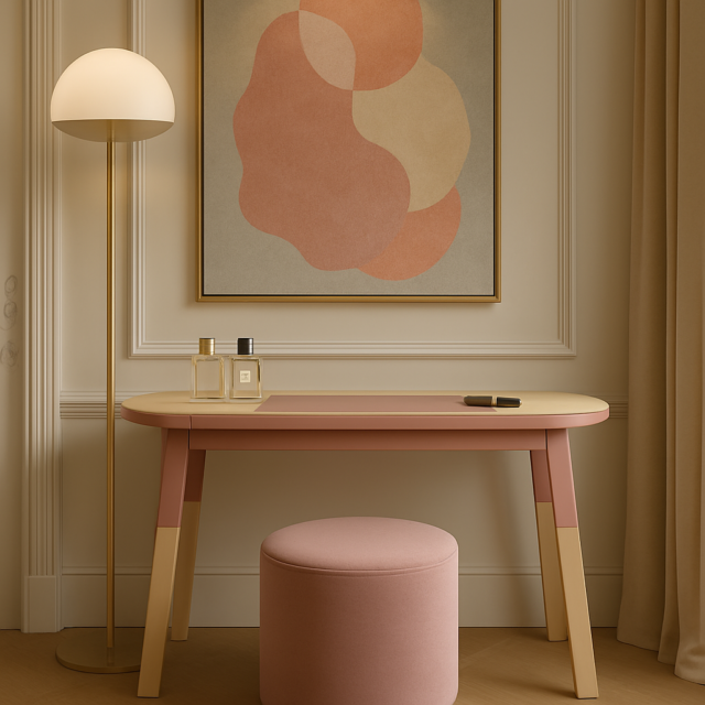 MON PETIT MEUBLE FRANÇAIS - Coiffeuse rose ÉGÉE - douceur du design contemporain en bois massif