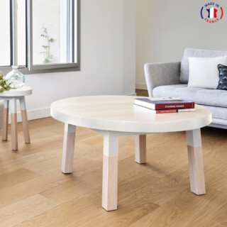 Mon Petit Meuble Français - Table basse bois massif ronde ÉGÉE – 7 diamètres, 11 couleurs
