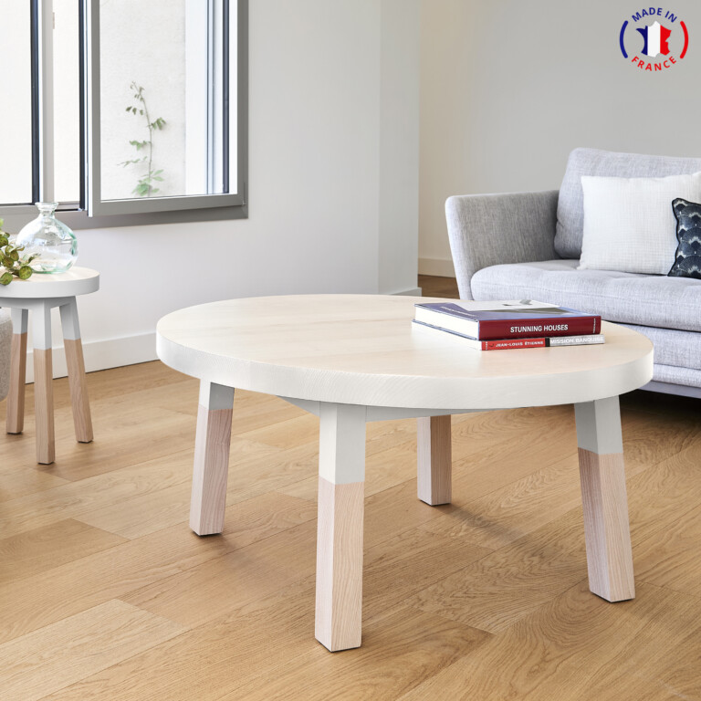 MON PETIT MEUBLE FRANÇAIS - Table basse bois massif ronde ÉGÉE - 7 diamètres