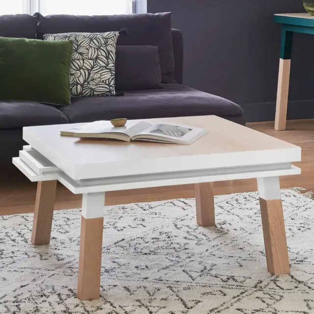 Table basse en bois massif carrée ÉGÉE – 9 tailles, 11 couleurs par la marque Mon petit meuble français Mon petit meuble français - Table basse en bois massif carrée ÉGÉE – 9 tailles, 11 couleurs