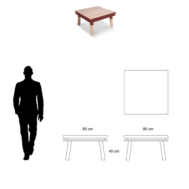MON PETIT MEUBLE FRANÇAIS - Table basse en bois massif carrée ÉGÉE - 9 tailles