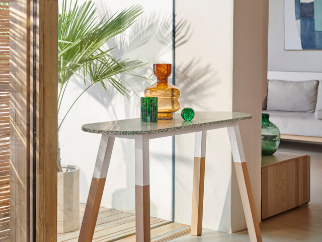 MON PETIT MEUBLE FRANÇAIS - Console ÉGÉE Terrazzo - piétement bois massif