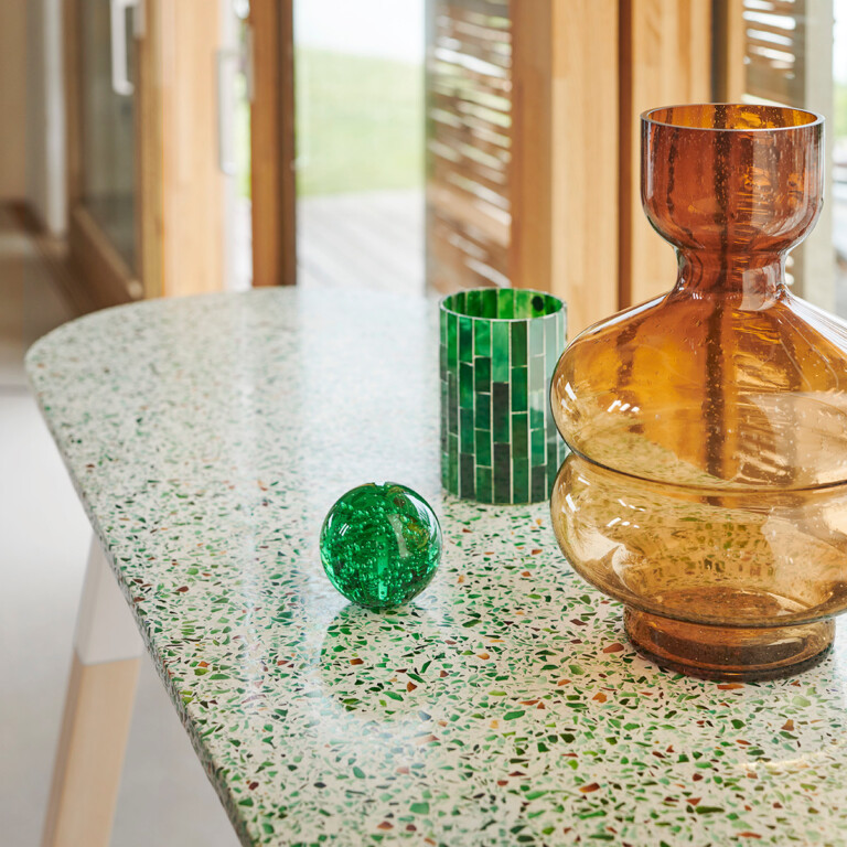 MON PETIT MEUBLE FRANÇAIS - Console design en bois ÉGÉE 140 cm - plateau terrazzo