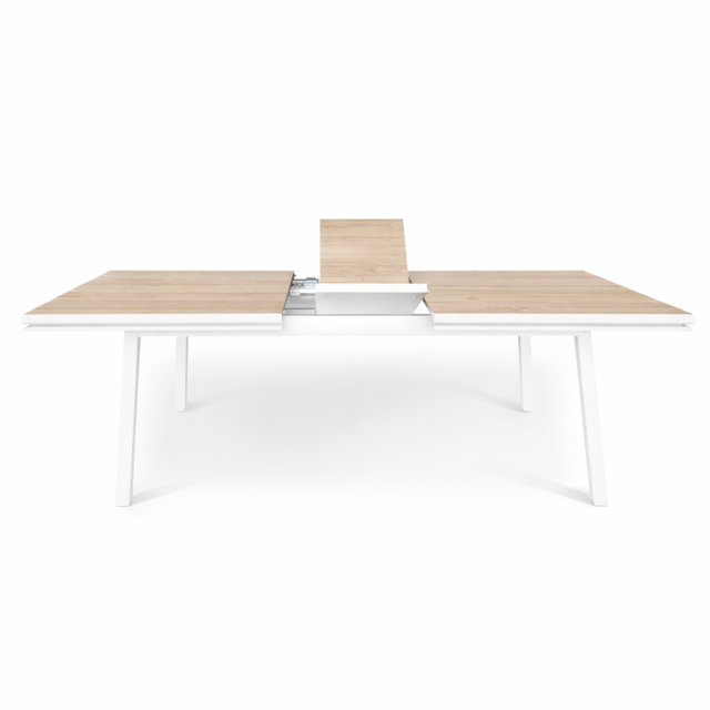 MON PETIT MEUBLE FRANÇAIS - Table extensible ÉGÉE en chêne naturel - piétement blanc