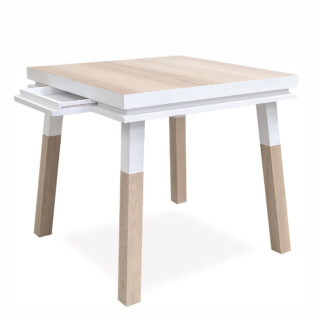 Mon Petit Meuble Français - Table carrée en bois massif ÉGÉE – extensible, 9 dimensions, 11 couleurs