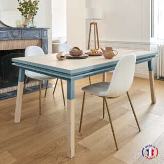 Mon Petit Meuble Français - Table extensible bois massif ÉGÉE  – 10 couleurs – finition “culottes courtes”