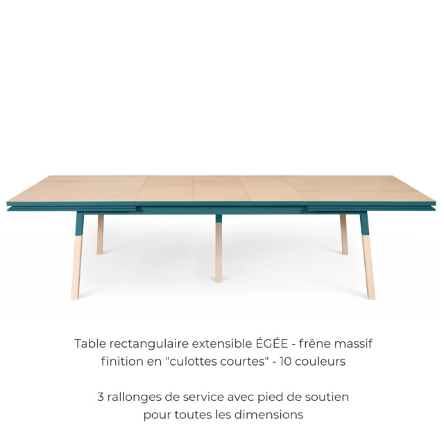 MON PETIT MEUBLE FRANÇAIS - Table extensible bois massif ÉGÉE - 10 couleurs - finition "culottes courtes"