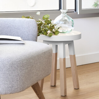 Mon Petit Meuble Français - Tabourets ronds en bois massif ÉGÉE – lot de 2, 11 couleurs