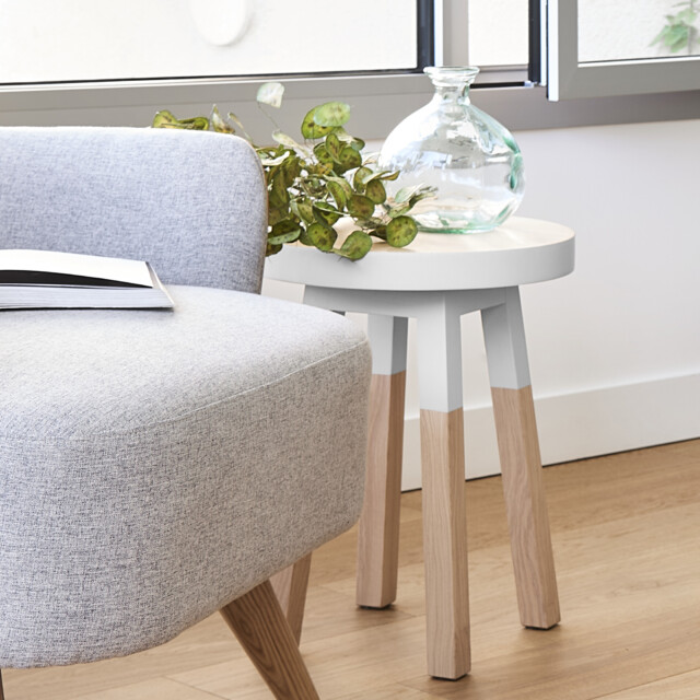 Mon petit meuble français - Tabourets ronds en bois massif ÉGÉE – lot de 2, 11 couleurs