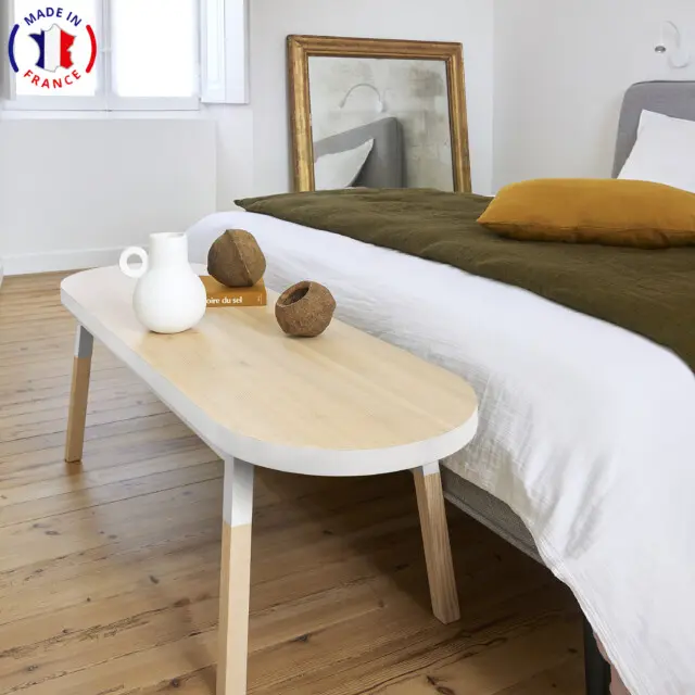 Bout de lit banc en bois massif ÉGÉE – 6 longueurs, 11 couleurs par la marque Mon petit meuble français Mon petit meuble français - Bout de lit banc en bois massif ÉGÉE – 6 longueurs, 11 couleurs