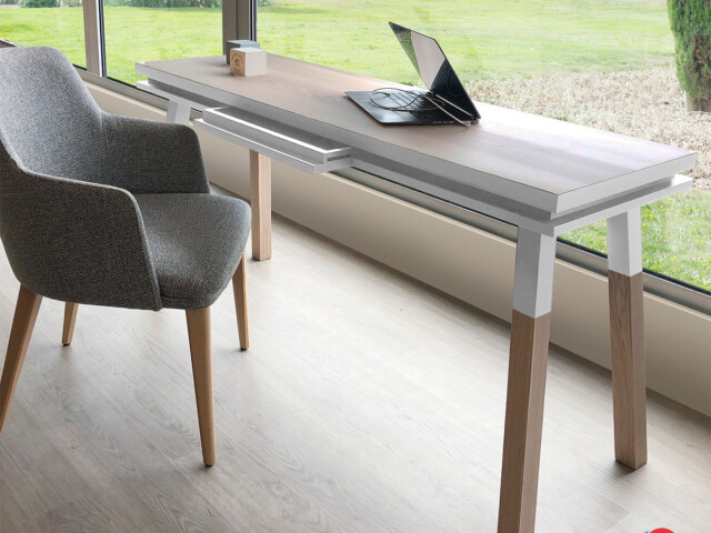 file 407 MON PETIT MEUBLE FRANÇAIS - Table bureau bois massif rectangulaire ÉGÉE - 11 couleurs