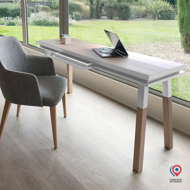 Table bureau bois massif rectangulaire ÉGÉE – 11 couleurs par la marque Mon petit meuble français Mon petit meuble français - Table bureau bois massif rectangulaire ÉGÉE – 11 couleurs