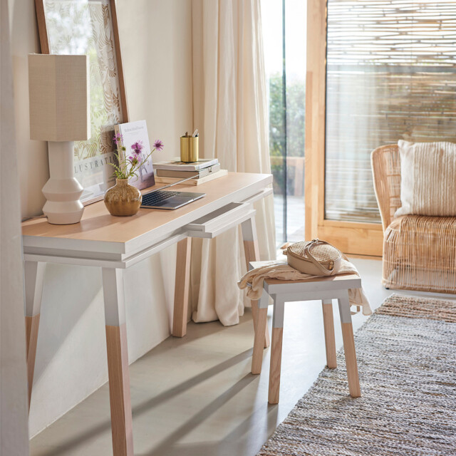 MON PETIT MEUBLE FRANÇAIS - Table bureau bois massif rectangulaire ÉGÉE - 11 couleurs