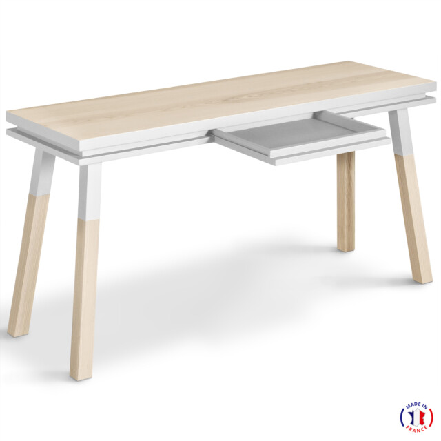 MON PETIT MEUBLE FRANÇAIS - Table bureau bois massif rectangulaire ÉGÉE - 11 couleurs