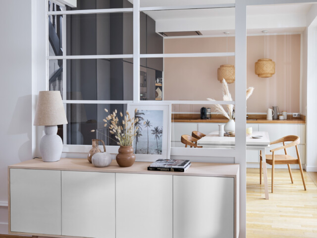 file 444 MON PETIT MEUBLE FRANÇAIS - Grand buffet en bois 4 portes KUBE - version basse - 160 à 240 cm