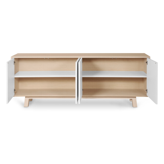 MON PETIT MEUBLE FRANÇAIS - Grand buffet en bois 4 portes KUBE - version basse - 160 à 240 cm