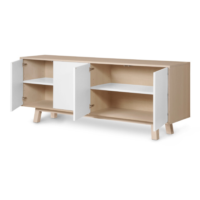 MON PETIT MEUBLE FRANÇAIS - Grand buffet en bois 4 portes KUBE - version basse - 160 à 240 cm