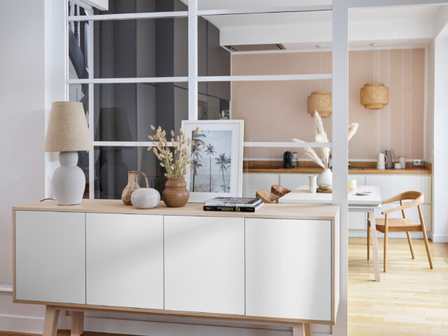 MON PETIT MEUBLE FRANÇAIS - Grand buffet en bois 4 portes KUBE version haute - 160 à 240 cm