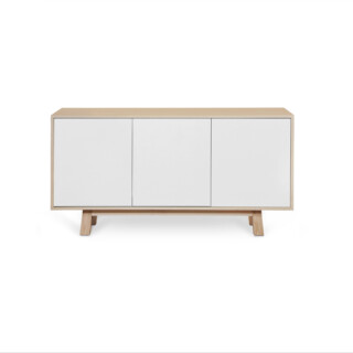 Mon Petit Meuble Français - Buffet en bois 3 portes KUBE 120 & 140 cm – version basse, 11 couleurs