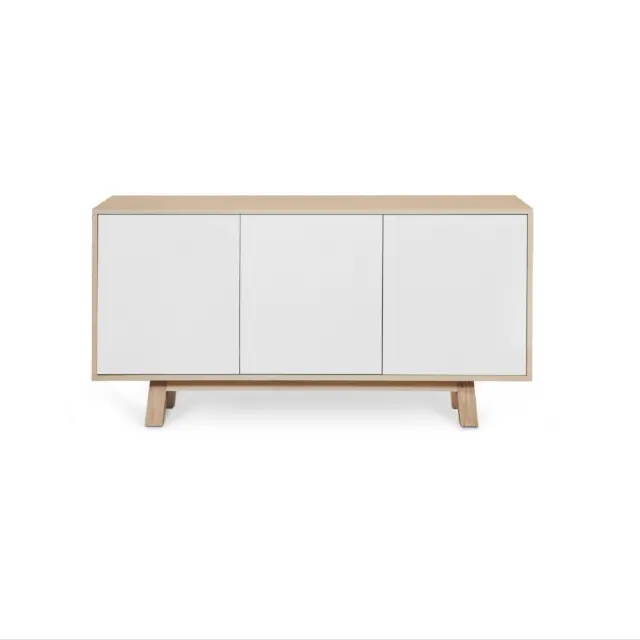 Buffet en bois 3 portes KUBE 120 & 140 cm – version basse, 11 couleurs par la marque Mon petit meuble français Mon petit meuble français - Buffet en bois 3 portes KUBE 120 & 140 cm – version basse, 11 couleurs