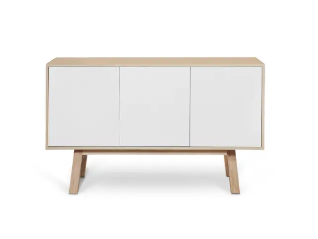 file 518 MON PETIT MEUBLE FRANÇAIS - Buffet en bois 3 portes KUBE 120 & 140 cm - version haute