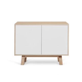 Mon Petit Meuble Français - Petit buffet en bois 2 portes KUBE 80 & 100 cm – version basse, 11 couleurs